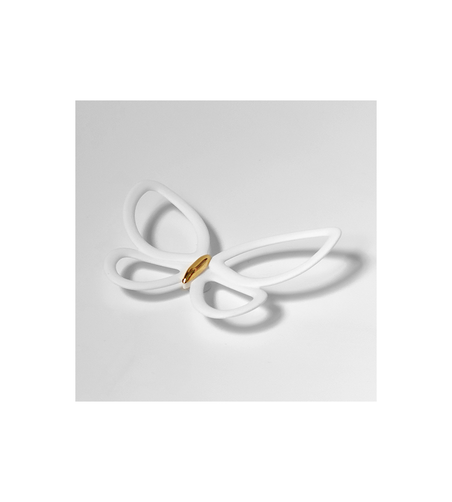 DECORO MURALE 3D "WHITE METAL BUTTERFLIES"